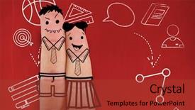  Presentation with human face set of faces - Slide set having classroom bus - graphic anthropomorphic smiley faces background and a red colored foreground