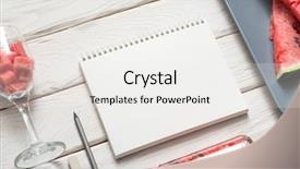  Presentation with book - Presentation theme enhanced with graphic copybook - blank sketch book background and a  colored foreground