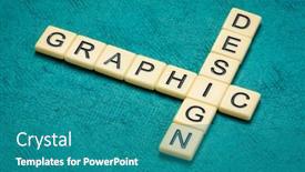  Presentation with graphic - PPT theme enhanced with graphic-design-crossword-in-ivory background and a teal colored foreground