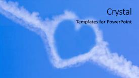 Presentation with heart shaped book page - Amazing slide deck having graphic design special effects - heart shaped cloud formation backdrop and a light blue colored foreground