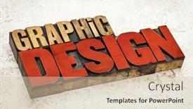  Presentation with wood type design - PPT theme having graphic design text in vintage background and a soft green colored foreground