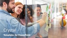  Presentation with sticky notes - Audience pleasing slides consisting of graphic-designer-and-web-developer backdrop and a teal colored foreground