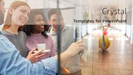  Presentation with sticky notes - Presentation design featuring graphic-designer-or-web-designer background and a soft green colored foreground