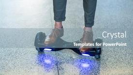  Presentation with graphic - Slides consisting of graphic-designer-standing-on-hoverboard background and a seafoam green colored foreground