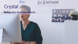  Presentation with amsterdam historical beautiful view - Presentation design enhanced with graphic designer working on computer background and a sky blue colored foreground