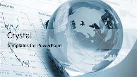 Presentation with graphic - Slides featuring graphic diagram - globe on business documents background and a light blue colored foreground