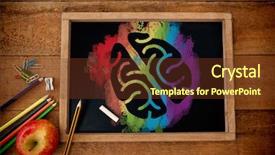  Presentation with graphic - Cool new slides with graphic image of brain backdrop and a tawny brown colored foreground