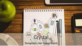  Presentation with business calculator - Presentation theme with graphic image of business chart against directly above view of coffee cup by book with apple and calculator background and a soft green colored foreground
