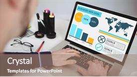  Presentation with graphic - Cool new PPT theme with graphic image of business presentation backdrop and a coral colored foreground