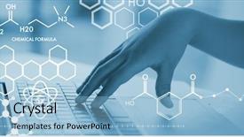  Presentation with green chemistry chemical formulas ecology - Colorful PPT theme enhanced with graphic image of chemical formulas backdrop and a  colored foreground