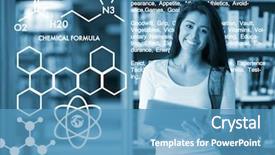 Presentation with green chemistry chemical formulas ecology - Slide set with graphic image of chemical formulas background and a teal colored foreground