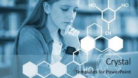  Presentation with chemical - Beautiful slide set featuring graphic image of chemical structure backdrop and a  colored foreground