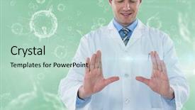  Presentation with virus - Colorful presentation design enhanced with graphic image of green backdrop and a soft green colored foreground