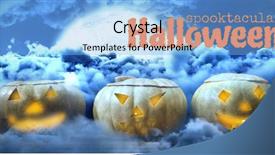  Presentation with hide - PPT theme with graphic image of spooktacular halloween background and a light blue colored foreground