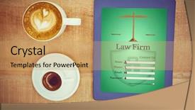  Presentation with interface - Slide set enhanced with graphic interface of lawyer contact background and a coral colored foreground