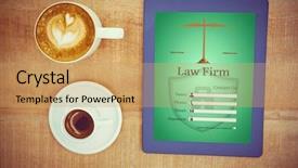  Presentation with interface - PPT theme consisting of graphic interface of lawyer contact background and a coral colored foreground