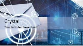  Presentation with coding binary code blue polygonal - Presentation design consisting of graphic of envelope on white background and a light blue colored foreground