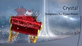  Presentation with santa sleigh - Slide deck consisting of graphic road red - santa flying his sleigh background and a light blue colored foreground