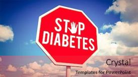  Presentation with diabetes - Amazing presentation theme having graphic road red - stop diabetes against scenic view backdrop and a red colored foreground