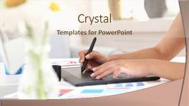  Presentation with animation - Presentation design consisting of graphic tablet in office background and a lemonade colored foreground