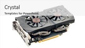  Presentation with graphic - Presentation featuring graphic video card isolated background and a white colored foreground