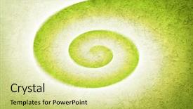  Presentation with green - Audience pleasing slides consisting of rotational motion graphics - green spiral with grunge backdrop and a  colored foreground
