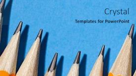  Presentation with graphite - Colorful theme enhanced with graphite-pencils-on-a-blue backdrop and a light blue colored foreground