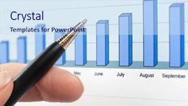  Presentation with financial analysis - Cool new slide set with economic downturn - financial graphs analysis stock market backdrop and a  colored foreground
