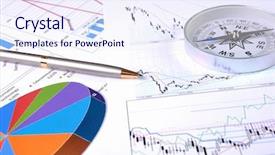  Presentation with workplace - Slide deck with economic development - graphs and charts workplace businessman background and a sky blue colored foreground