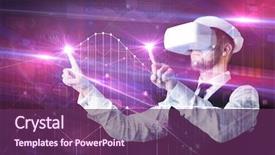  Presentation with virtual reality rehab - Slide set enhanced with graphs charts and financial variable background and a violet colored foreground