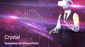 Presentation with virtual reality - Theme with graphs charts and financial variable background and a  colored foreground