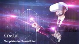  Presentation with virtual reality - Amazing presentation having graphs charts and financial variable backdrop and a  colored foreground