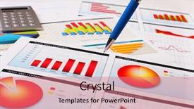  Presentation with spreadsheet data and business charts - Beautiful slides featuring graphs charts business table backdrop and a coral colored foreground