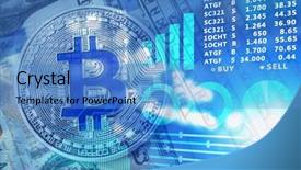  Presentation with trading - Colorful PPT layouts enhanced with graphs rates and bitcoin backdrop and a teal colored foreground