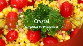  Presentation with corn - Beautiful presentation featuring graps - grilled corn salad background tomato backdrop and a  colored foreground