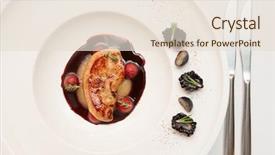  Presentation with foie - Slides consisting of gras with berries and port background and a  colored foreground