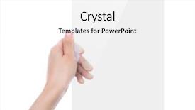  Presentation with hand holding colorful brain sketch - PPT theme featuring grasp - beautiful woman hand holding transparent background and a white colored foreground