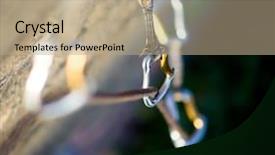  Presentation with climbing - Theme enhanced with grasp - climbing rope carbines close up background and a coral colored foreground