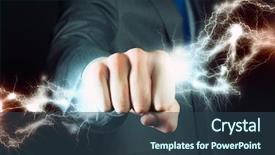  Presentation with lightning - Presentation theme enhanced with grasp - close up of businessman grasping background and a tawny brown colored foreground