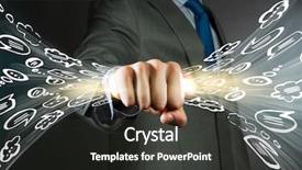  Presentation with visible light communication - Cool new PPT theme with grasp - close up of businessman grasping backdrop and a dark gray colored foreground