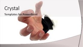  Presentation with automatic hand sanitizer dispenser - Theme with grasp - hand grabbing background and a light gray colored foreground