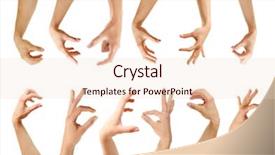  Presentation with different - Presentation having grasp - set of empty different hands background and a lemonade colored foreground