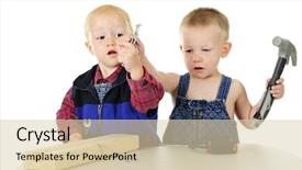  Presentation with wood tools - Amazing slides having grasp - two toddler boys each grasping backdrop and a lemonade colored foreground
