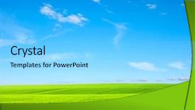  Presentation with blue green - PPT layouts enhanced with grass and bright blue sky background and a light blue colored foreground