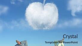  Presentation with dream mystery - Beautiful presentation theme featuring grass and dream apple backdrop and a light blue colored foreground