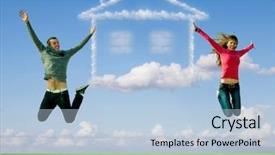  Presentation with dream smp - Presentation design consisting of grass and dream cloud house background and a light blue colored foreground