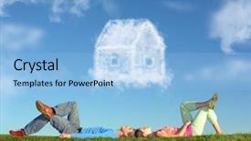  Presentation with dream - Amazing slides having grass and dream house backdrop and a light blue colored foreground