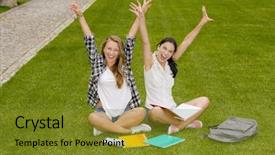  Presentation with happy hour is the best - PPT theme consisting of grass and having a good background and a gold colored foreground