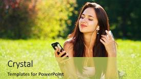  Presentation with beautiful green - Slide set enhanced with grass and listens to music background and a  colored foreground