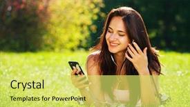  Presentation with dancer music grass - Colorful presentation theme enhanced with grass and listens to music backdrop and a yellow colored foreground